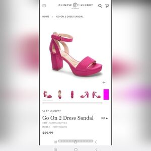 CL by Laundry Women's Pink Block Heel Sandals